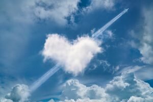 heart, nature, clouds, aircraft, wake, cloudy, weather, shapes, love